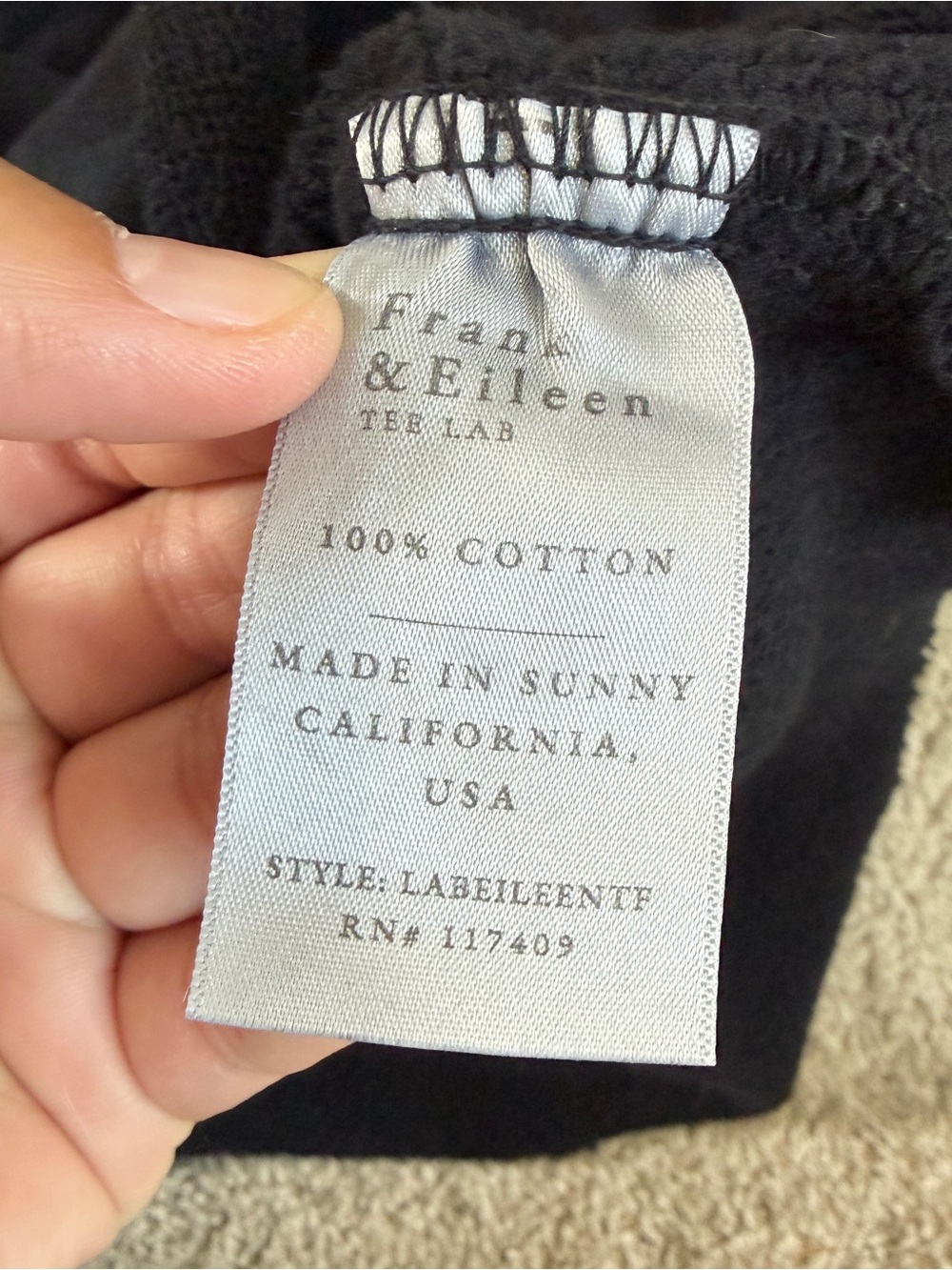 Frank & Eileen LabEileenTf Tee Lab Relaxed Fit Jersey Knit Button Front Black S - Picture 10 of 13